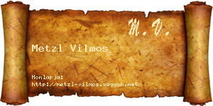 Metzl Vilmos névjegykártya
